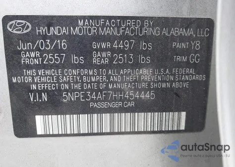 2017 Hyundai Sonata Sport from USA, damaged, VIN 5NPE34AF7HH454445